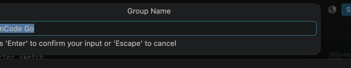 A box titled Group Name, already filled in with OpenCode Go.